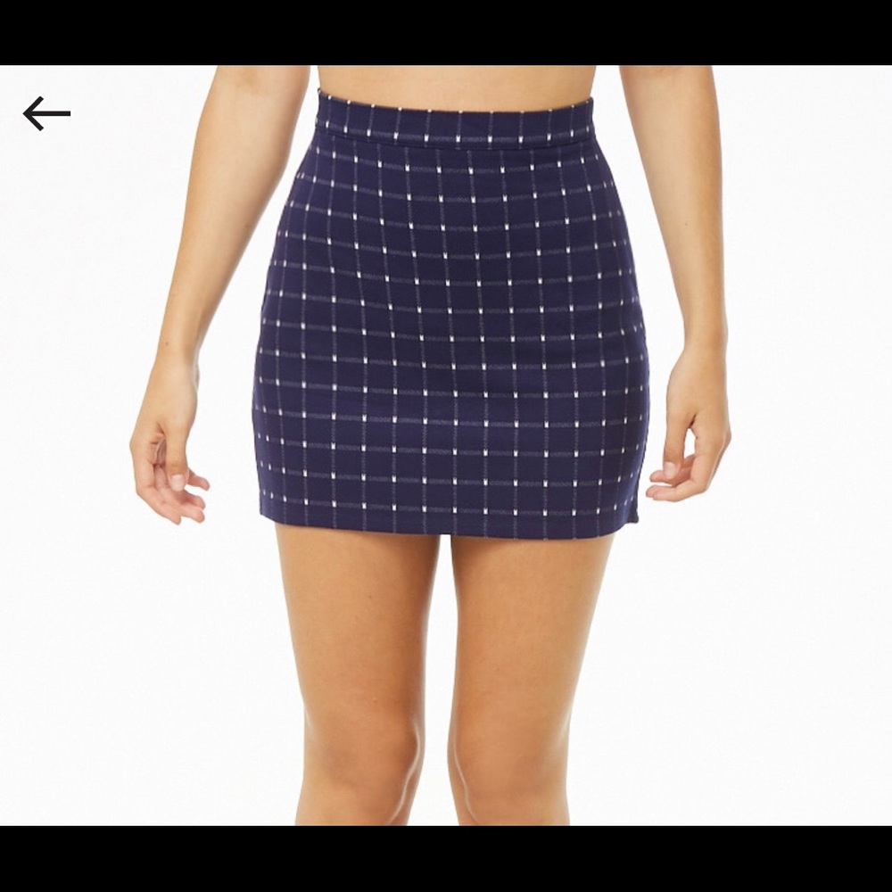 Grid Print Mini Skirt